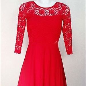 Red lace dress
